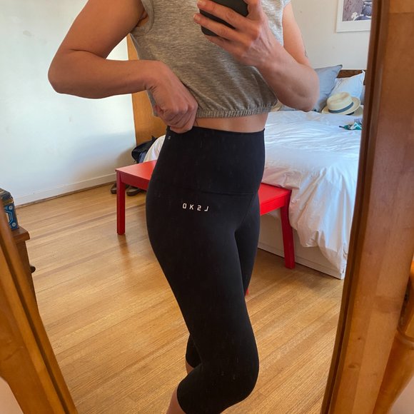 NWOT - LKSD High-waisted Black Cropped Leggings - Picture 6 of 10